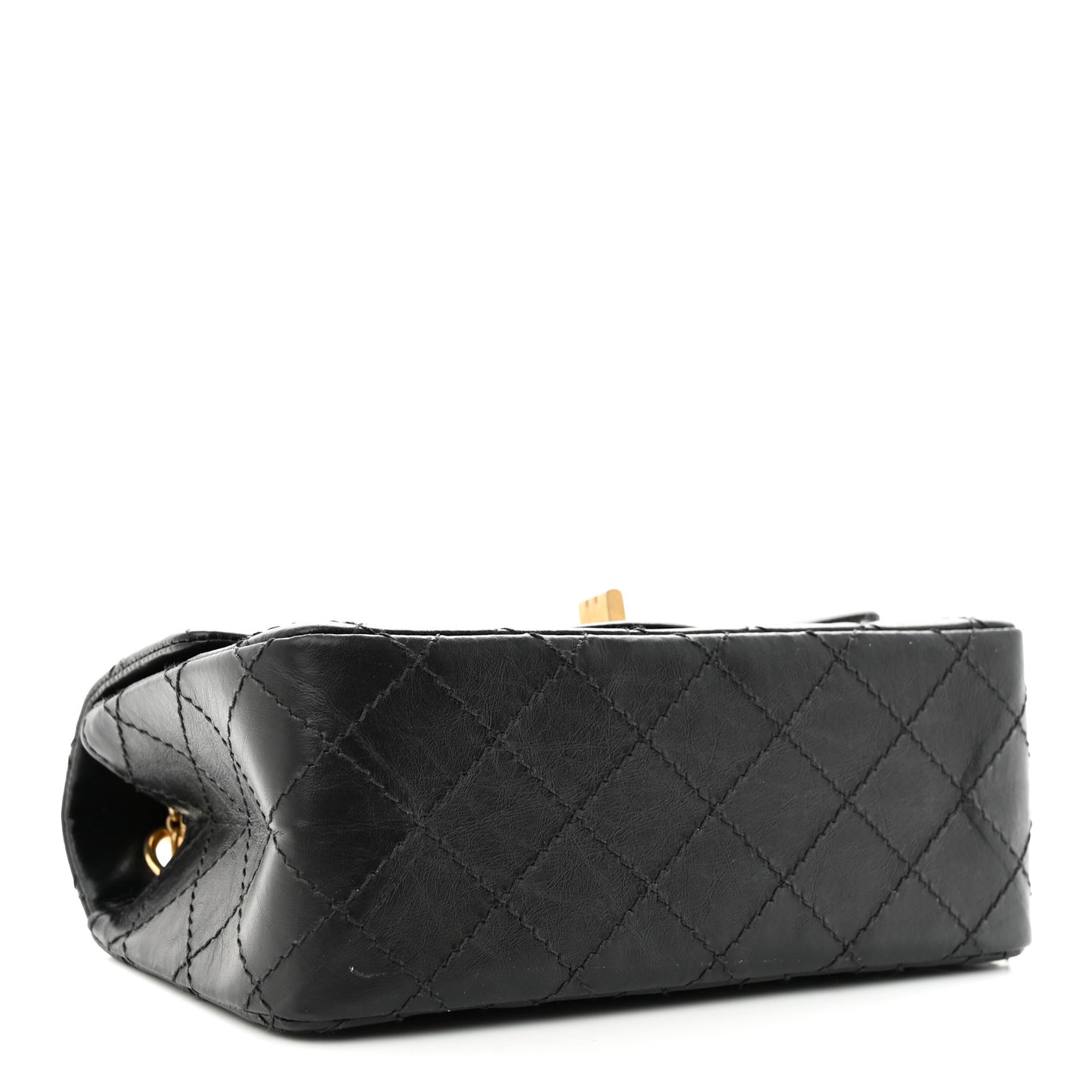 Aged Calfskin Quilted 2.55 Reissue Mini Flap Black