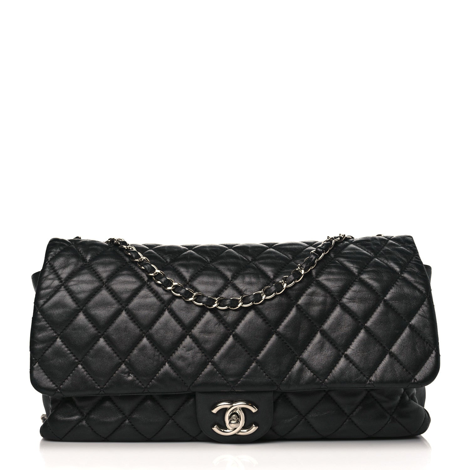 Chanel Lambskin Quilted Jumbo Coco Rain Flap Black 1 of 9