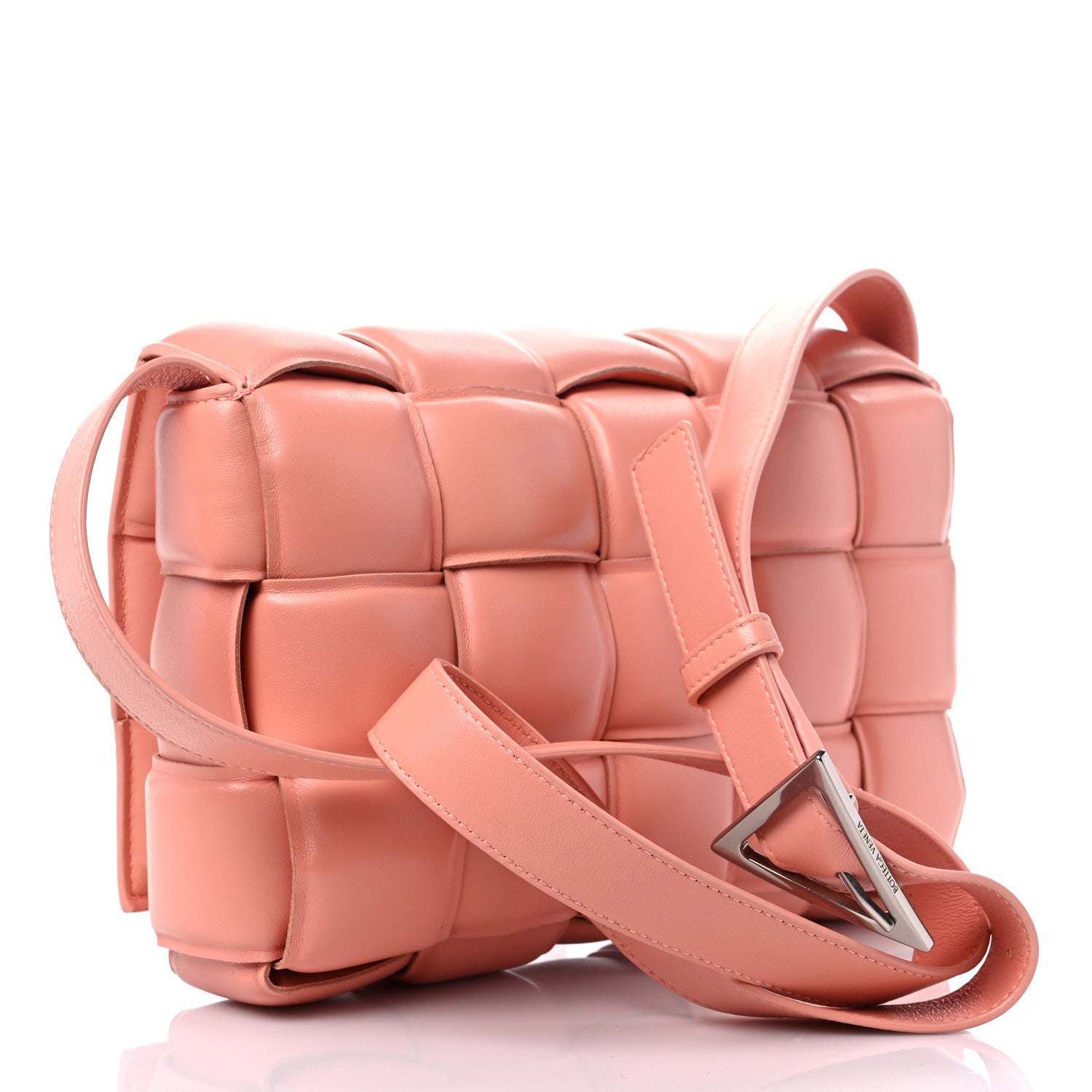 Bottega Veneta Nappa Maxi Intreccio Padded Cassette Crossbody Bag Peachy 2 of 7