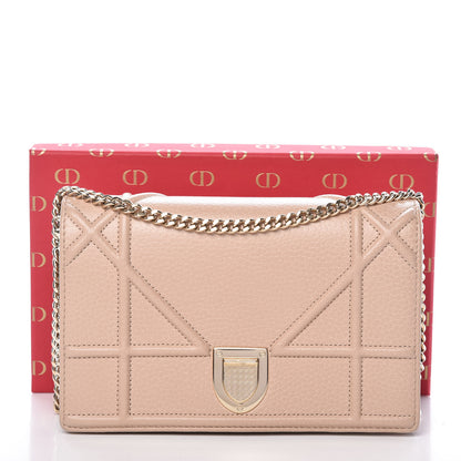 Christian Dior Grained Calfskin Diorama Wallet on Chain Pouch Nude 17 of 17
