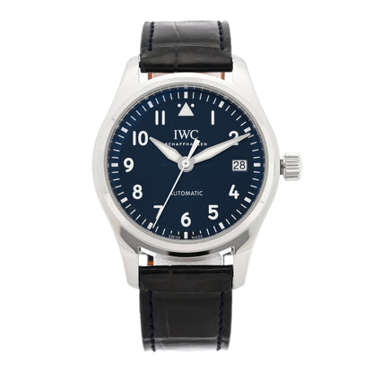 IWC Stainless Steel Alligator 36mm Pilot Automatic Watch Blue IW324008 1 of 5