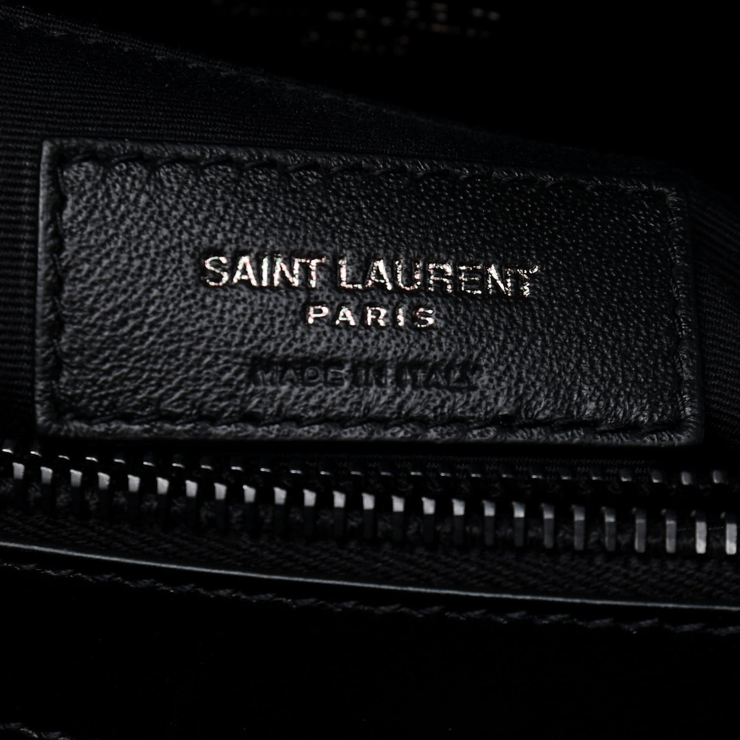 Calfskin Y Quilted Monogram Medium Loulou Chain Satchel Black