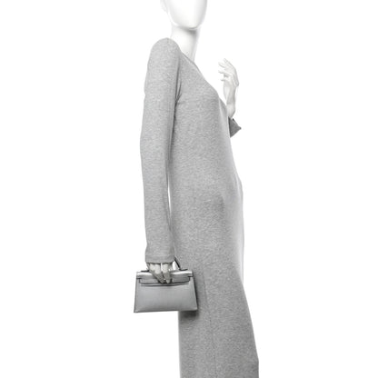 Hermes Metallic Chevre Chamkilight Mini Kelly Sellier 20 Argent 2 of 10