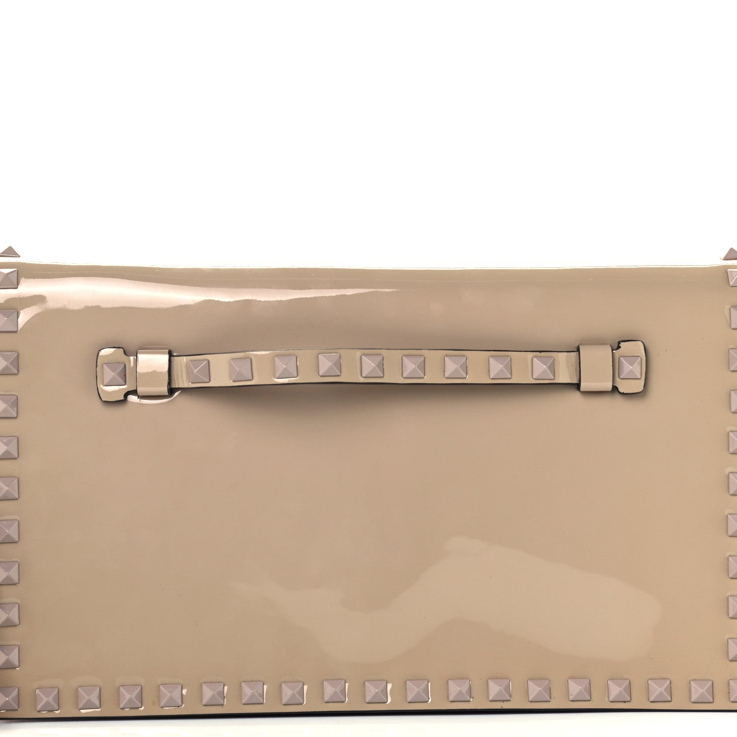 Valentino Garavani Patent Monochrome Rockstud Wristlet Clutch Alpaca 8 of 10