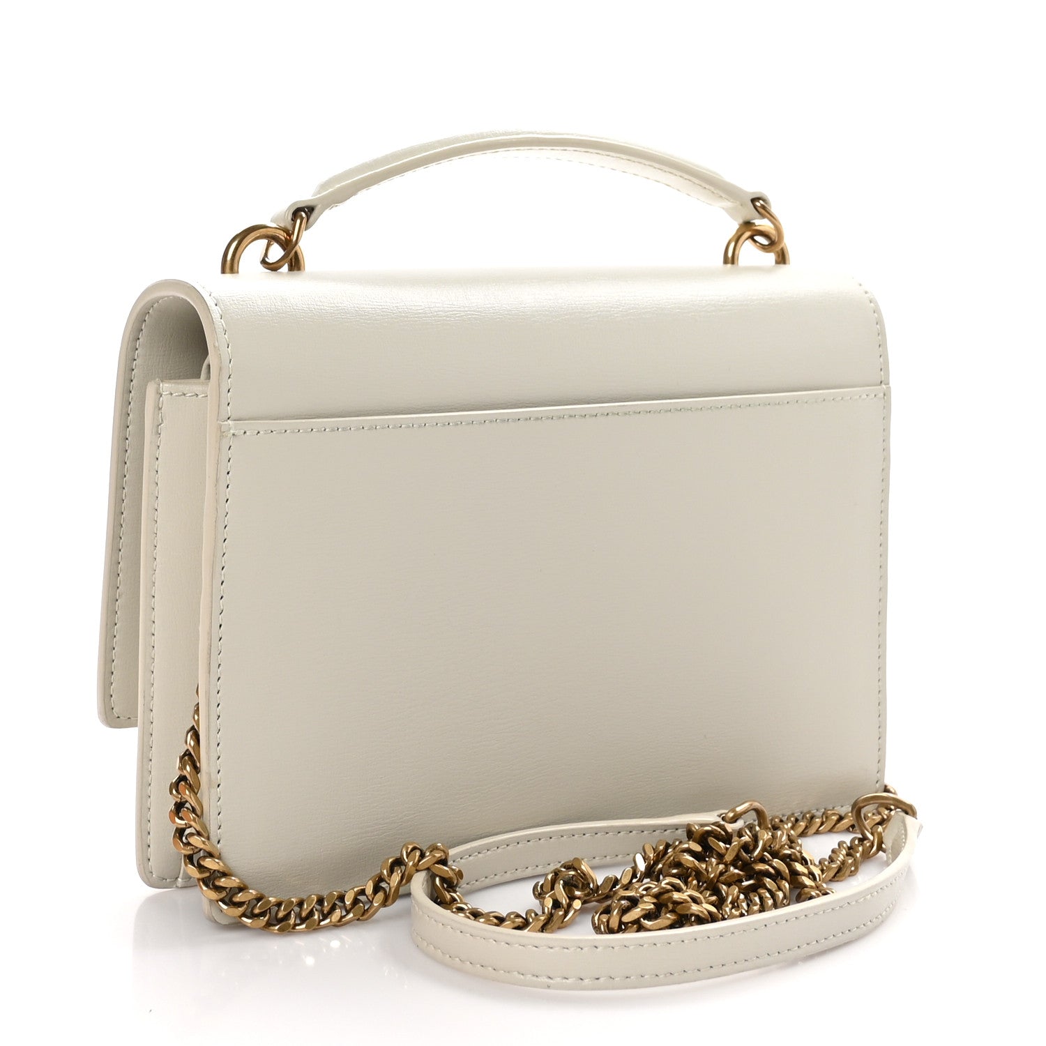 Saint Laurent Calfskin Monogram Sunset Chain Wallet Crema Soft 3 of 10