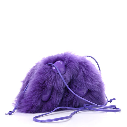 Bottega Veneta Shearling Lambskin Embellished The Mini Pouch Purple 3 of 9