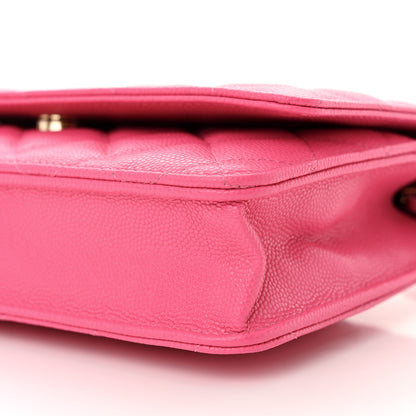 Chanel Caviar Quilted Wallet on Chain WOC Pink 11 of 12