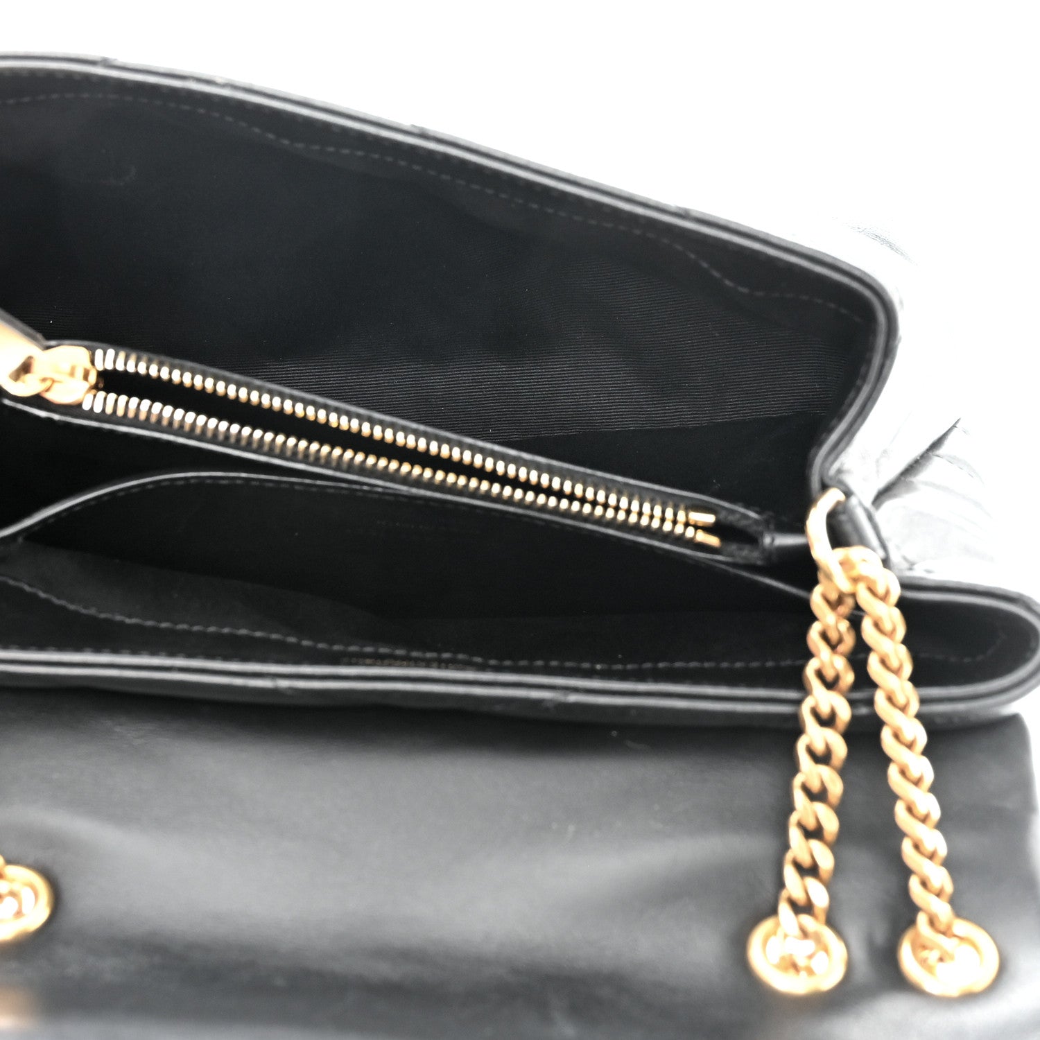 Saint Laurent Calfskin Y Quilted Monogram Small Loulou Chain Satchel Black 5 of 11
