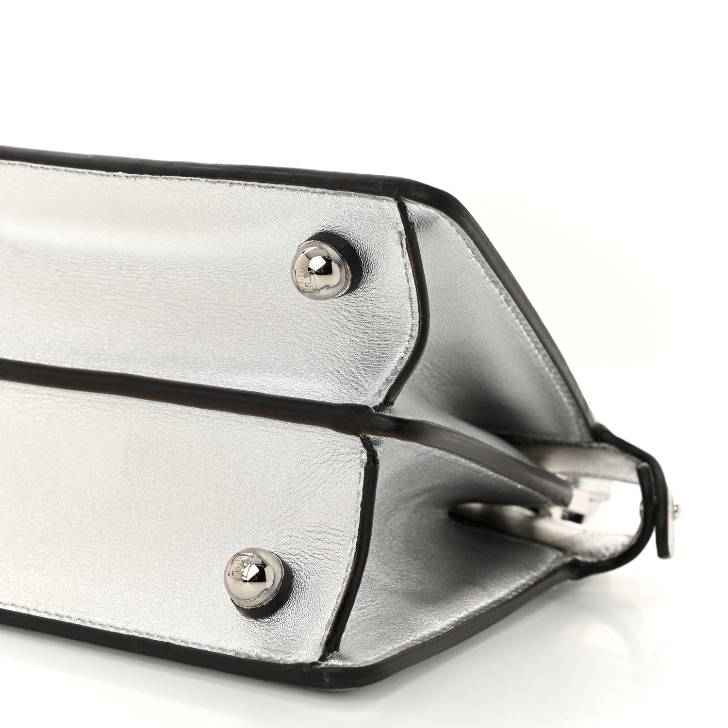 Fendi X MARC JACOBS Vitello Catalan Mirror Petite Peekaboo I SEE U Satchel Argento 11 of 11