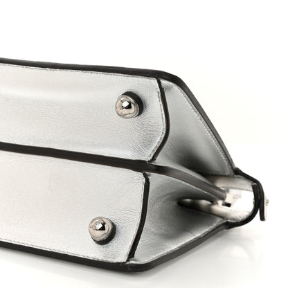 Fendi X MARC JACOBS Vitello Catalan Mirror Petite Peekaboo I SEE U Satchel Argento 11 of 11