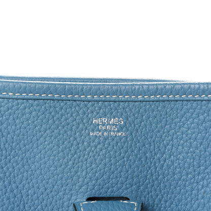 Hermes Taurillon Clemence Evelyne III GM Blue Jean 10 of 12