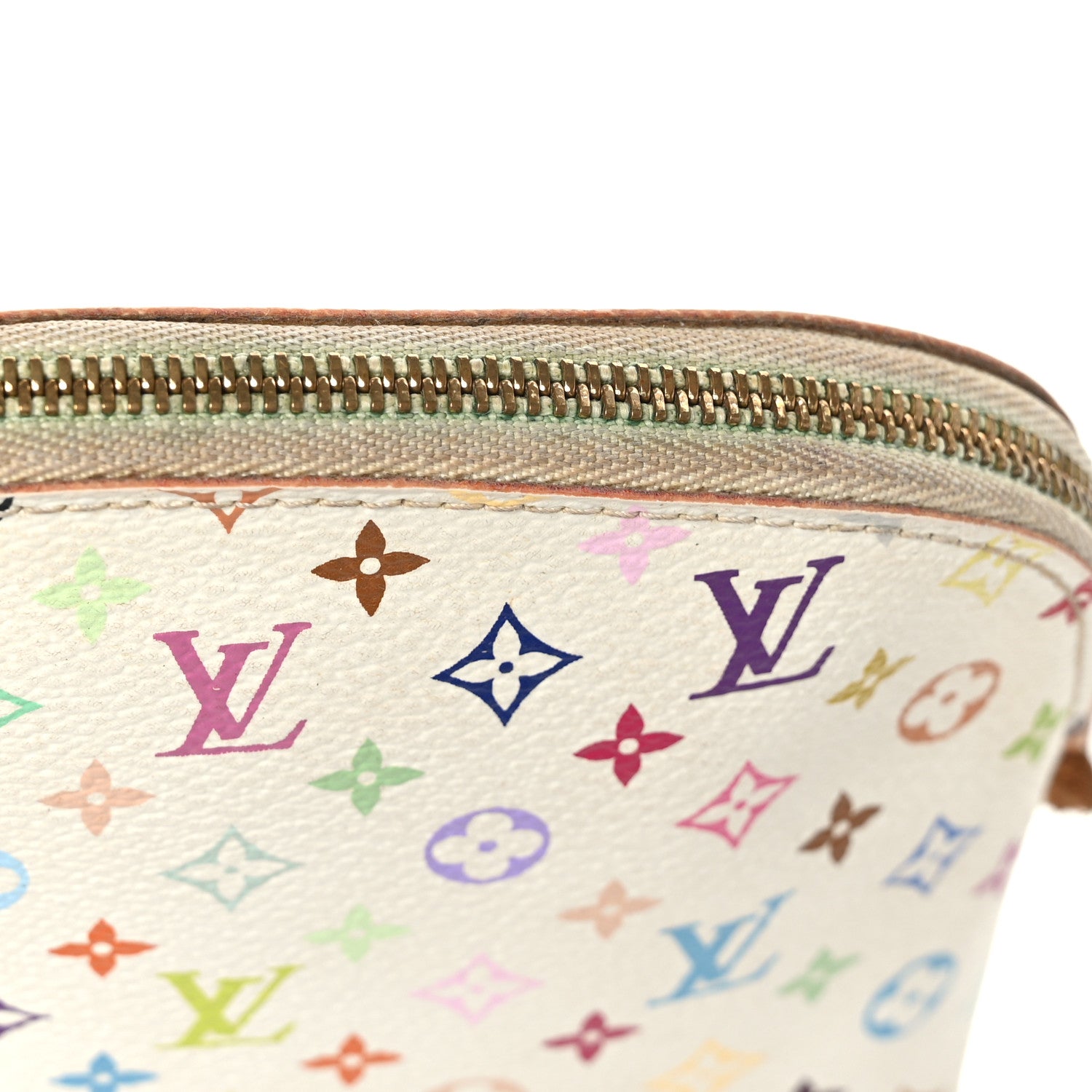 Louis Vuitton Monogram Multicolor Cosmetic Pouch White Litchi 10 of 10