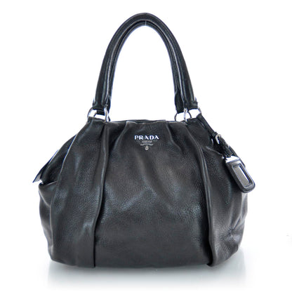 Prada Cervo Deerskin Shoulder Bag Black 1 of 11