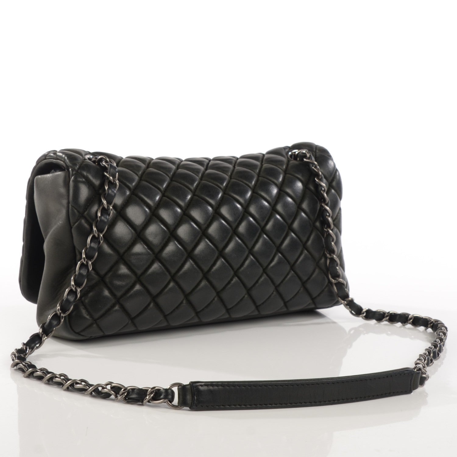 Chanel Iridescent Calfskin Large Bubble Quilt Flap Black 3 of 9