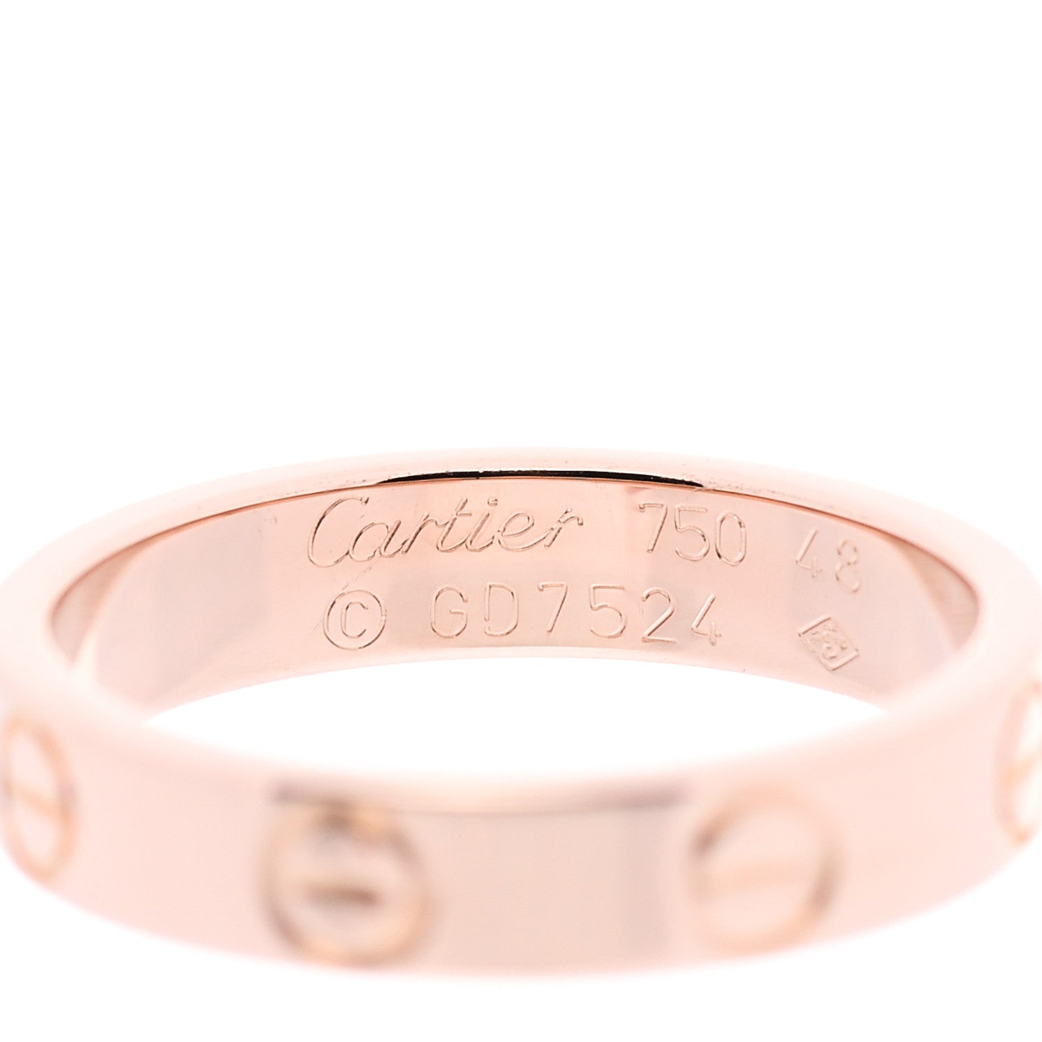 Cartier 18K Pink Gold 3.5mm LOVE Wedding Band Ring 48 4.5 4 of 5