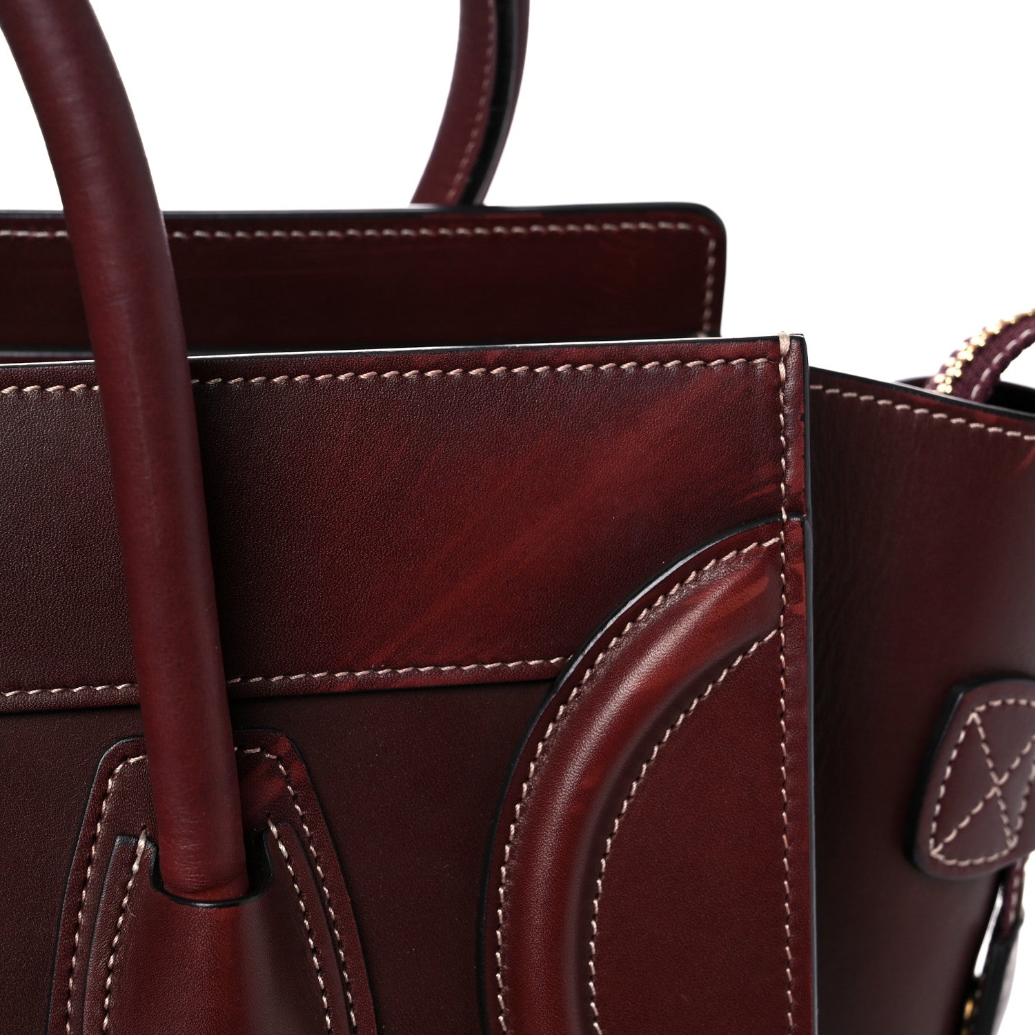 Celine Smooth Calfskin Micro Luggage Burgundy 14 of 17