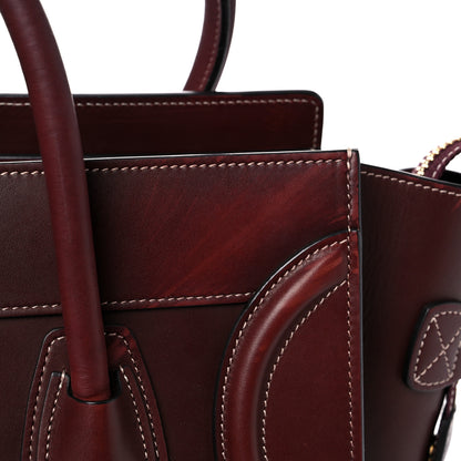 Celine Smooth Calfskin Micro Luggage Burgundy 14 of 17