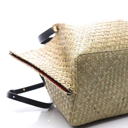 Valentino Garavani Raffia Medium Vlogo Escape Shopper Natural Black Rouge 7 of 11