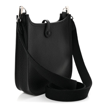 Hermes Taurillon Clemence Evelyne TPM Black 3 of 11
