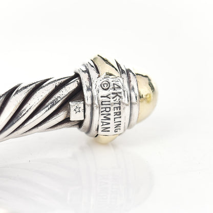 David Yurman Sterling Silver 14K Yellow Gold 7mm Cable Classics Bracelet 4 of 4