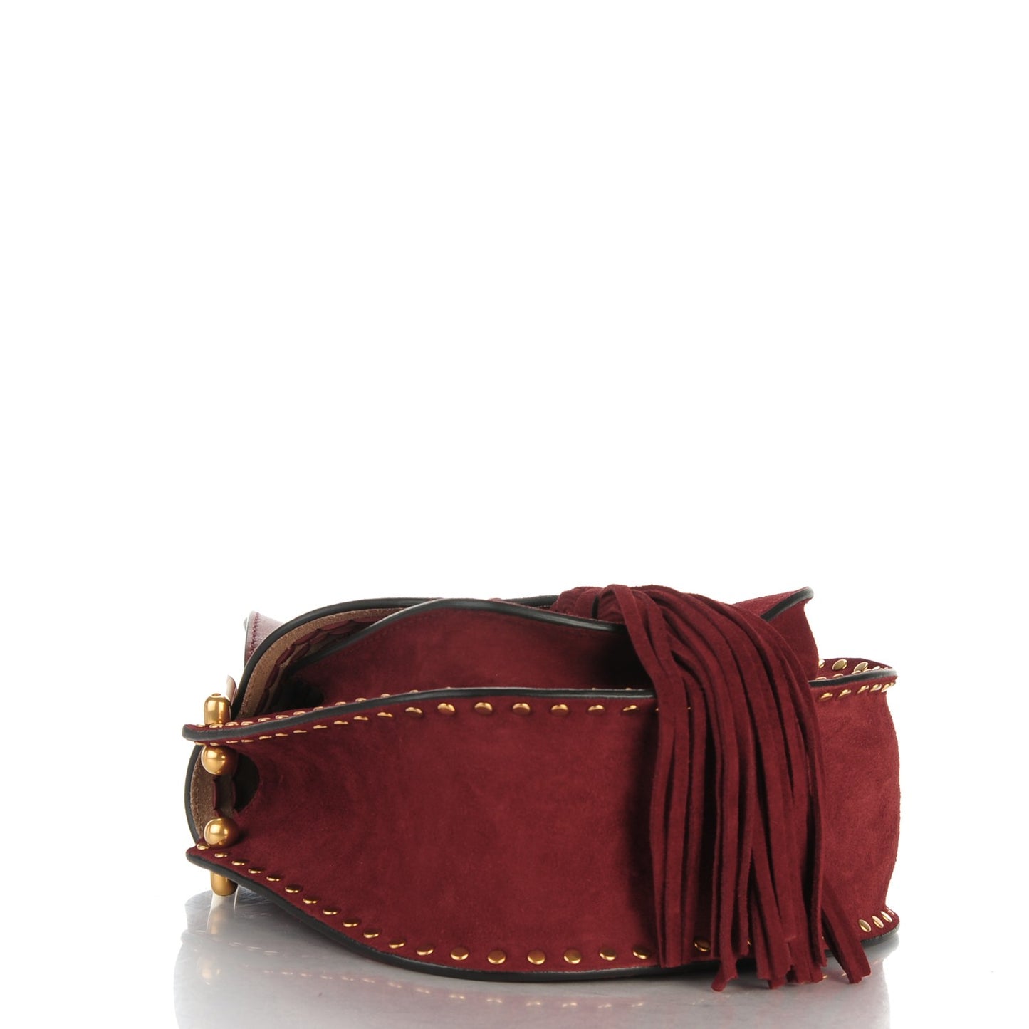 Suede Calfskin Braided Mini Hudson Shoulder Bag Sienna Red