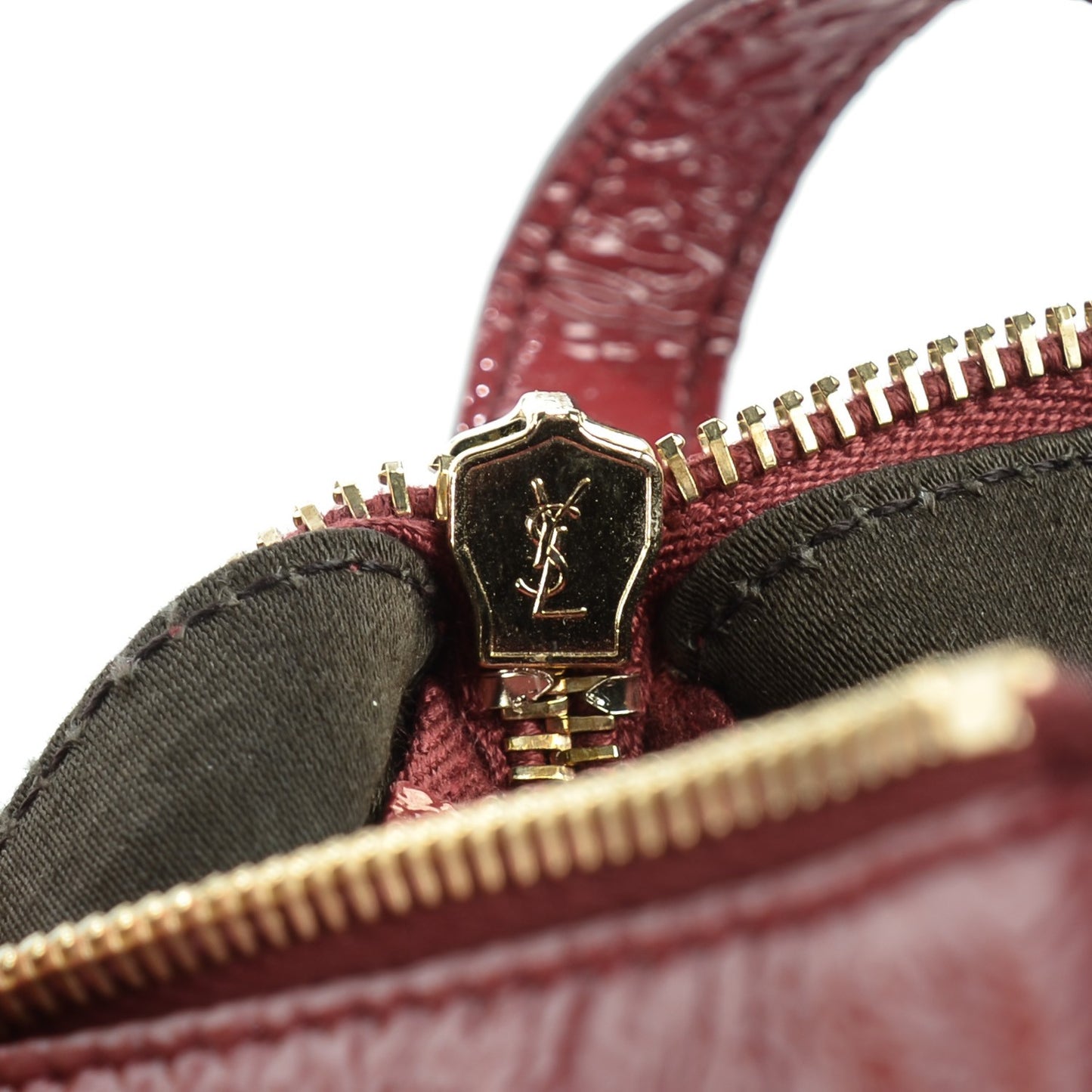 Textured Patent Calfskin Mini Shoulder Bag Red