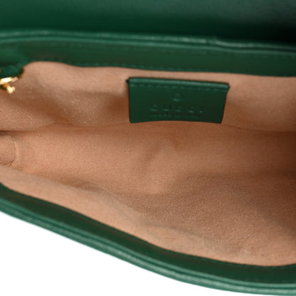 Gucci Azalea Calfskin Enamel Matelasse Diagonal Super Mini Torchon GG Marmont Shoulder Bag New Shamarock Emerald 5 of 9