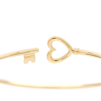 Tiffany 18K Yellow Gold Wire Heart Key Bracelet 3 of 4