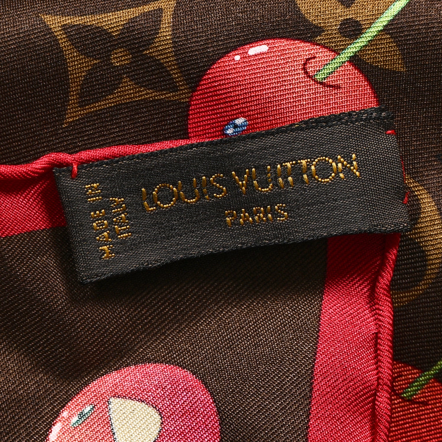 Louis Vuitton Silk Monogram Cerises Scarf 3 of 3