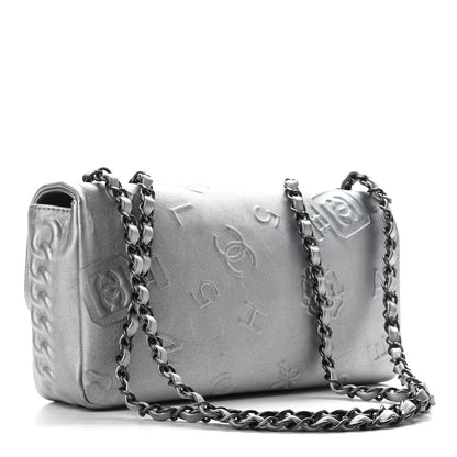 Chanel Metallic Lambskin Symbols Medium Single Flap Silver 3 of 11
