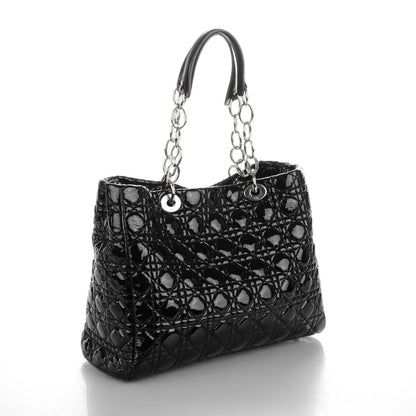 Christian Dior Patent Cannage Large Dior Soft Shopping Tote Black 3 of 7