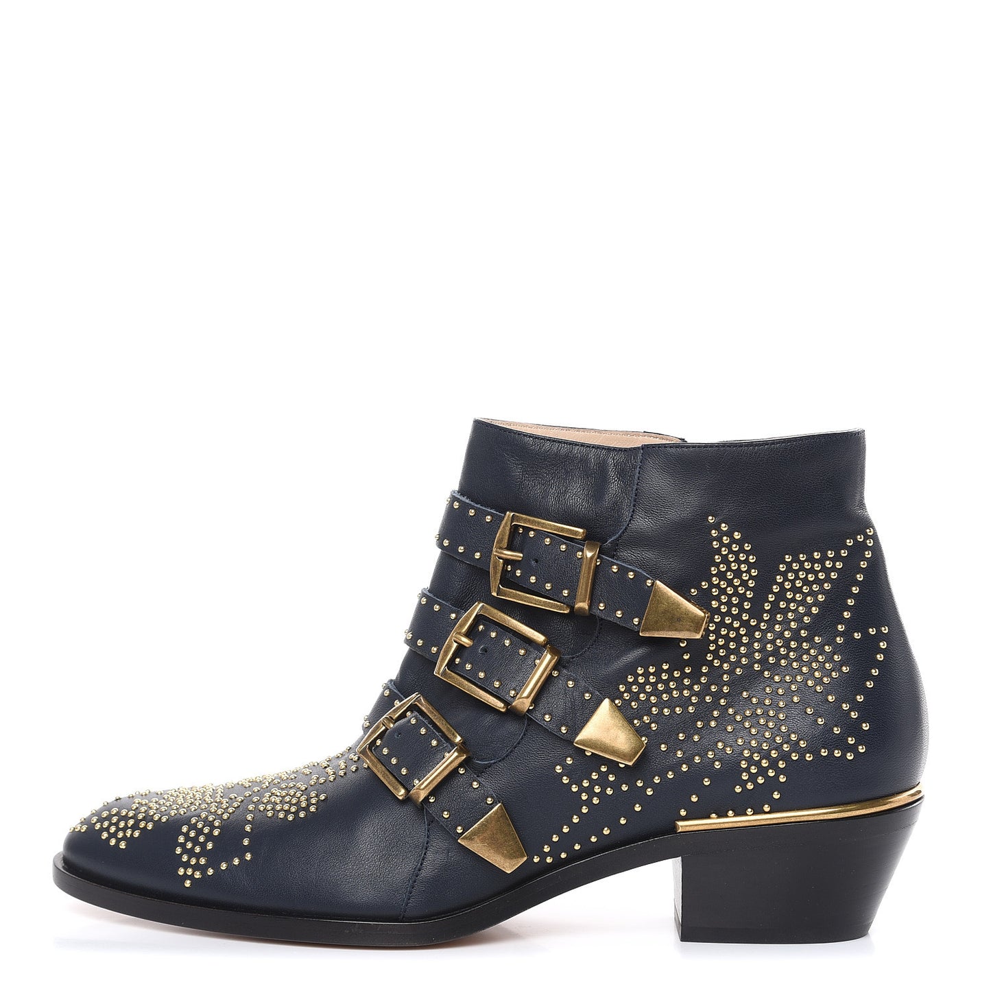 Nappa Sheepskin Studded Susanna Ankle Boots 39.5 Royal Navy