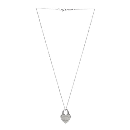 Tiffany Sterling Silver Return to Heart Lock Pendant Necklace 3 of 5