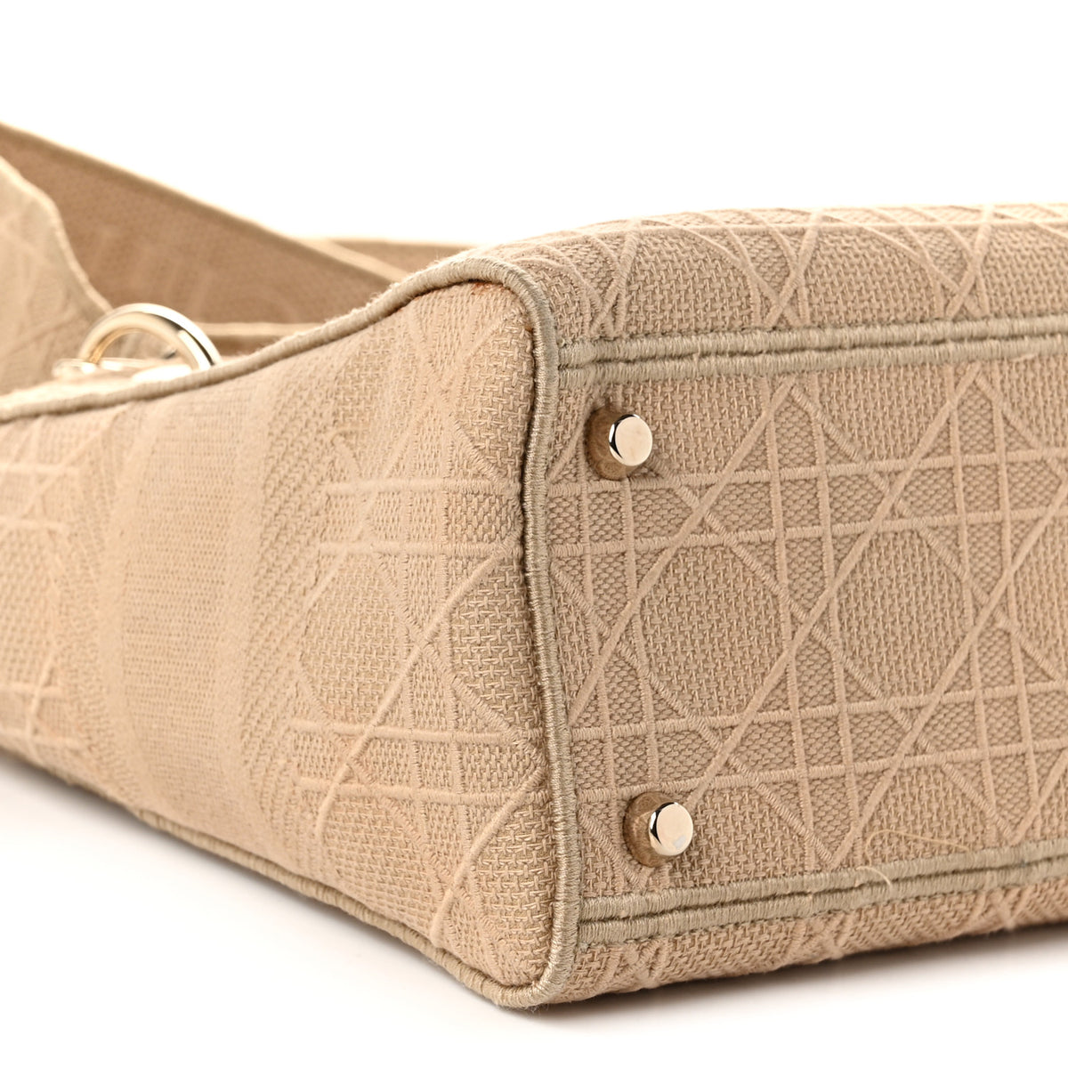 Canvas Embroidered Cannage Medium Lady D-Lite Beige