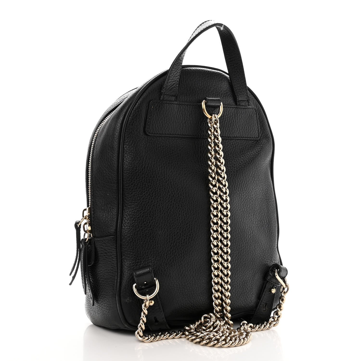 Gucci Pebbled Calfskin Soho Chain Backpack Black 3 of 12
