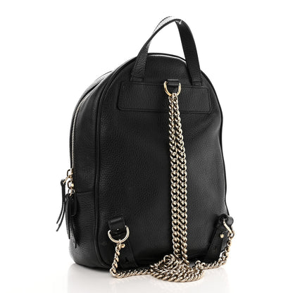 Gucci Pebbled Calfskin Soho Chain Backpack Black 3 of 12