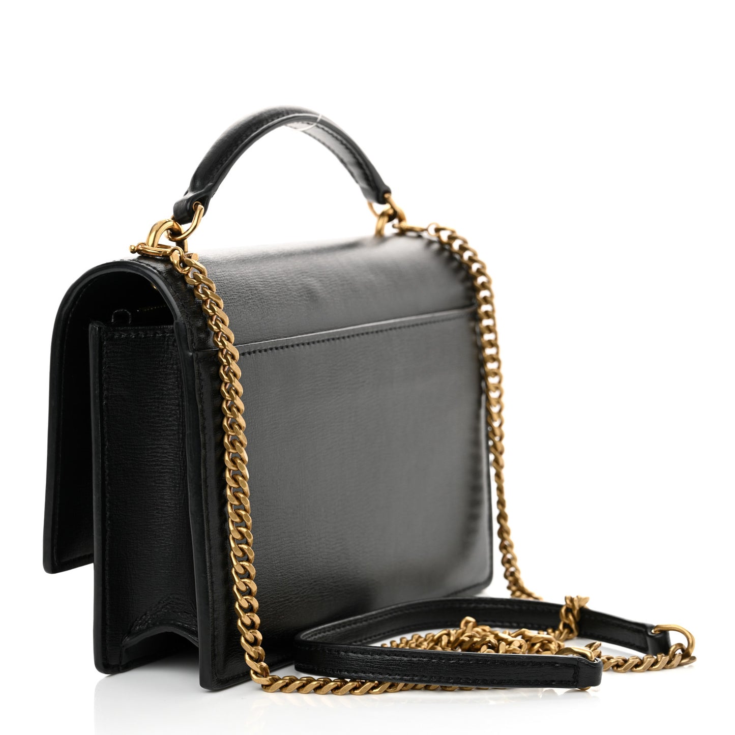 Calfskin Monogram Sunset Chain Wallet Black
