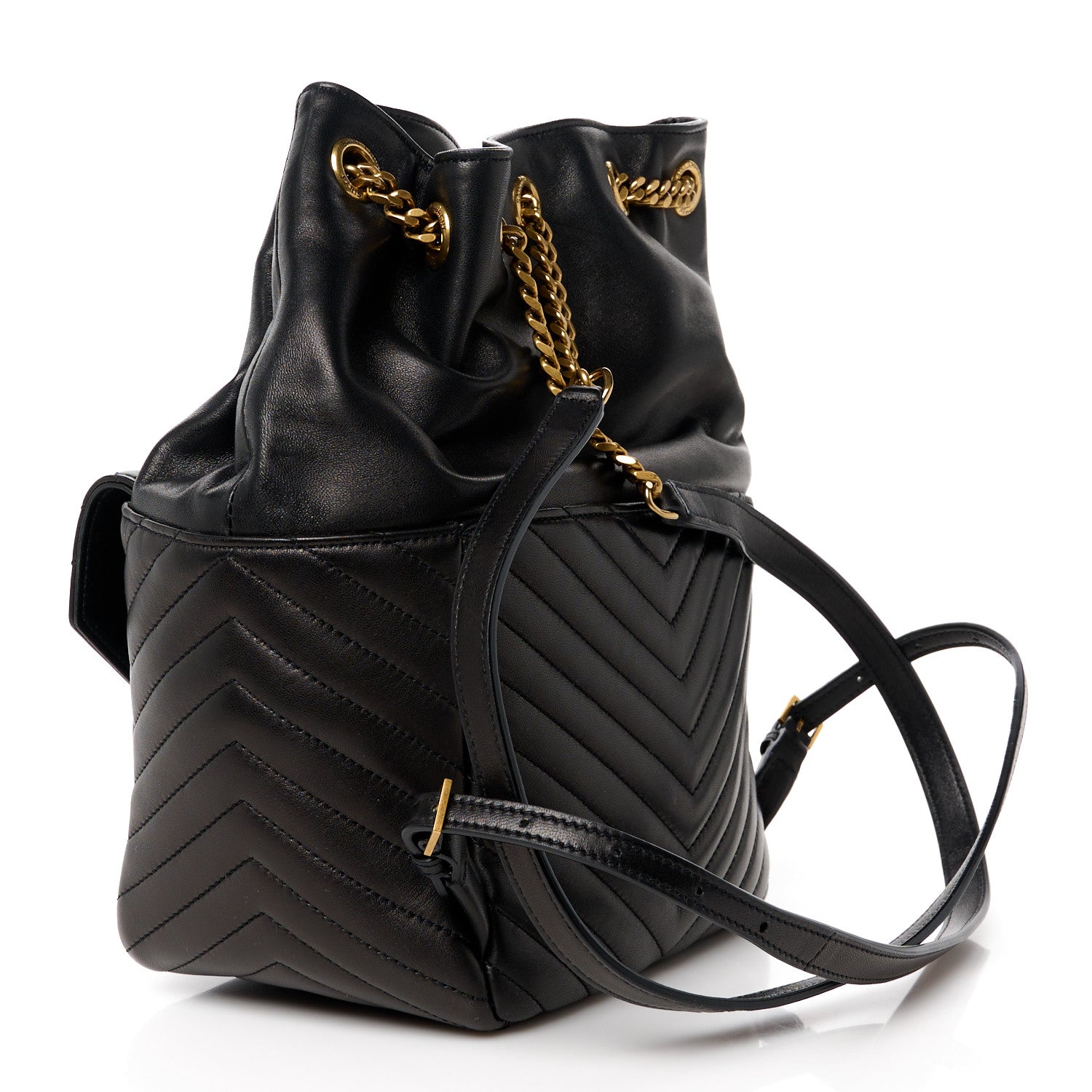 Saint Laurent Lambskin Matelasse Monogram Joe Backpack Black 3 of 11