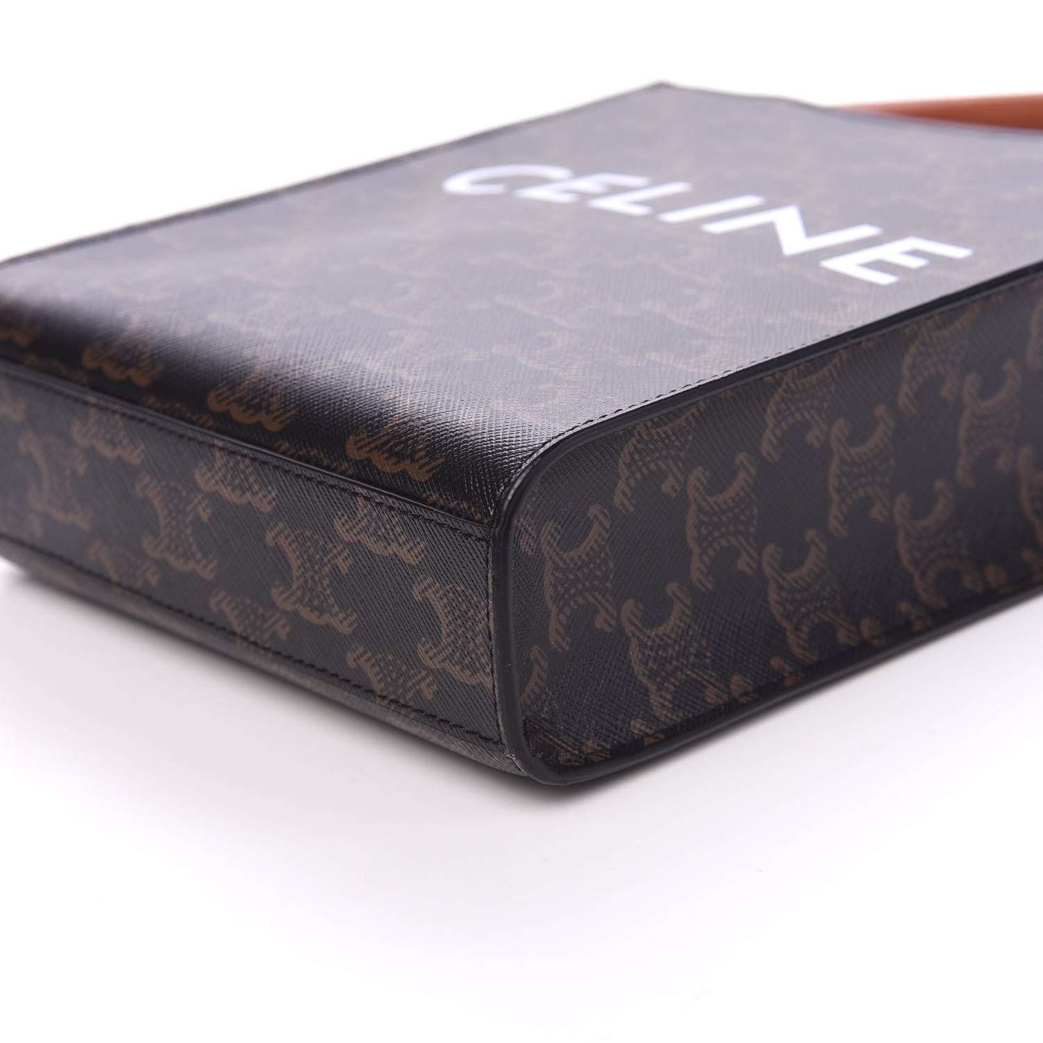 Celine Triomphe Canvas Calfskin Mini Vertical Cabas Tan 7 of 8
