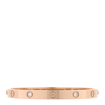 Cartier 18K Pink Gold 4 Diamond LOVE Bracelet 18 2 of 6