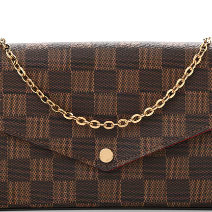 Louis Vuitton Damier Ebene Pochette Felicie Chain Wallet 9 of 12