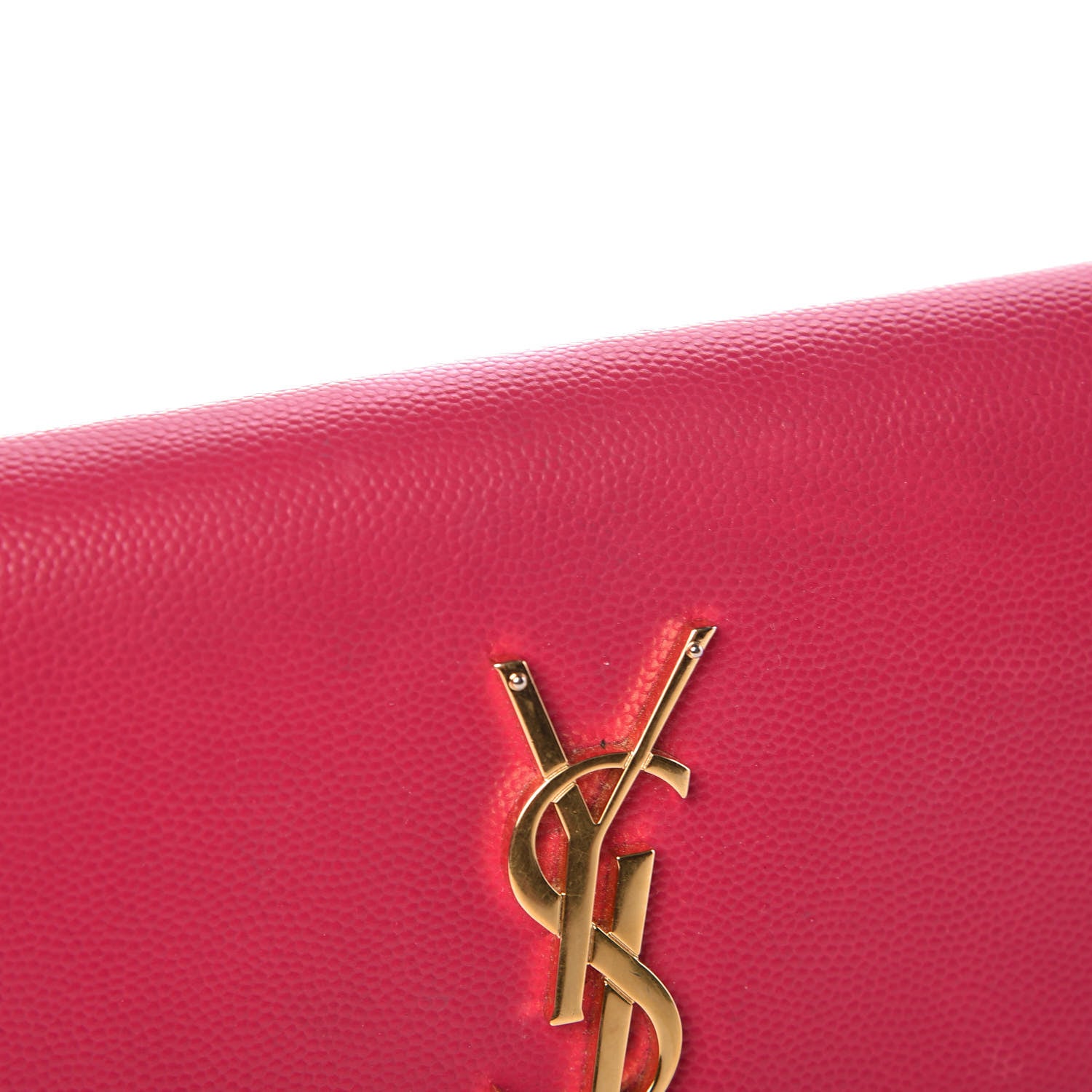 Saint Laurent Grain De Poudre Classic Monogram Cassandre Wallet Fuchsia 32 of 38