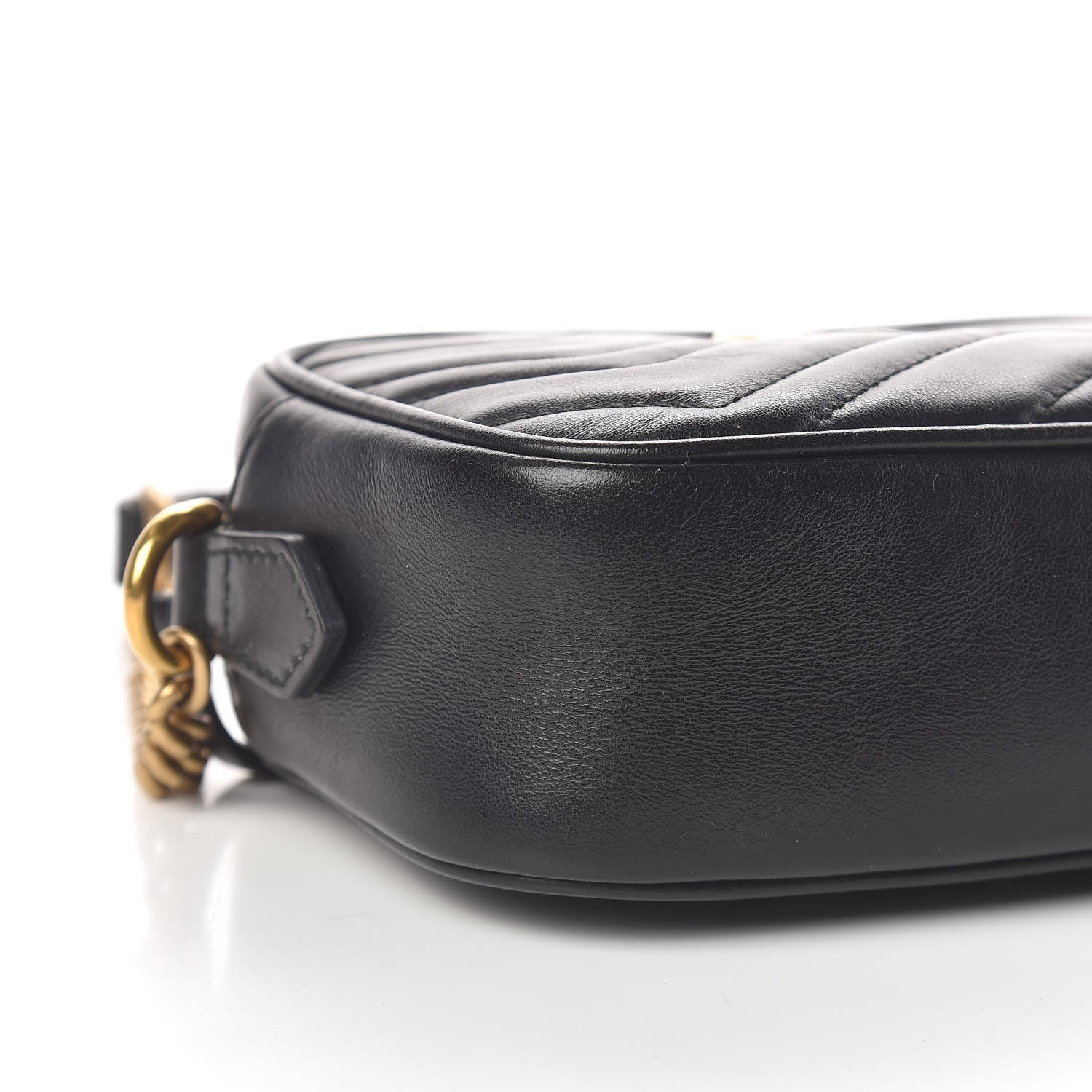 Gucci Calfskin Matelasse Mini GG Marmont Chain Shoulder Bag Black 8 of 10