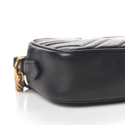 Gucci Calfskin Matelasse Mini GG Marmont Chain Shoulder Bag Black 8 of 10
