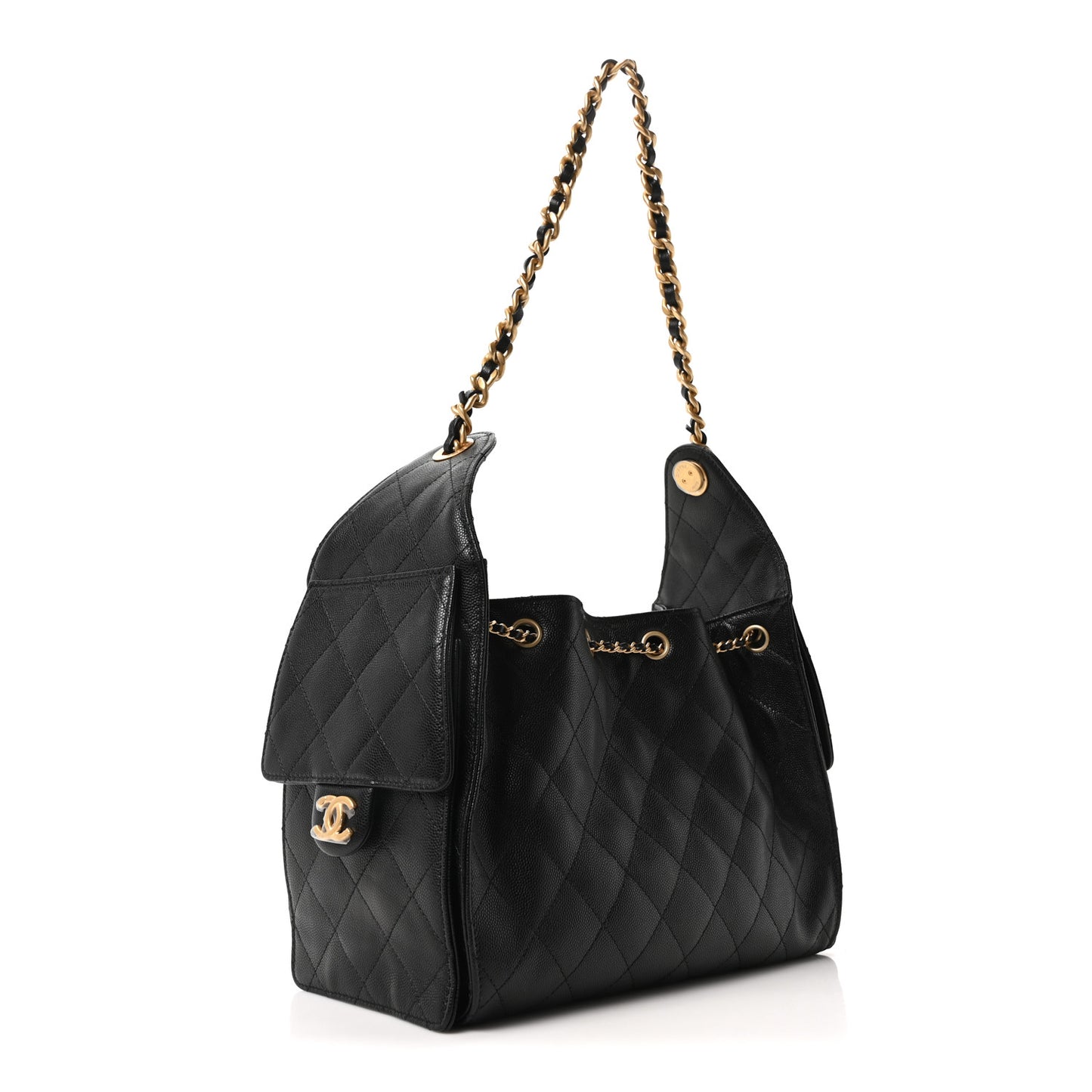 Caviar Quilted Small Chanel 25 Handbag Black