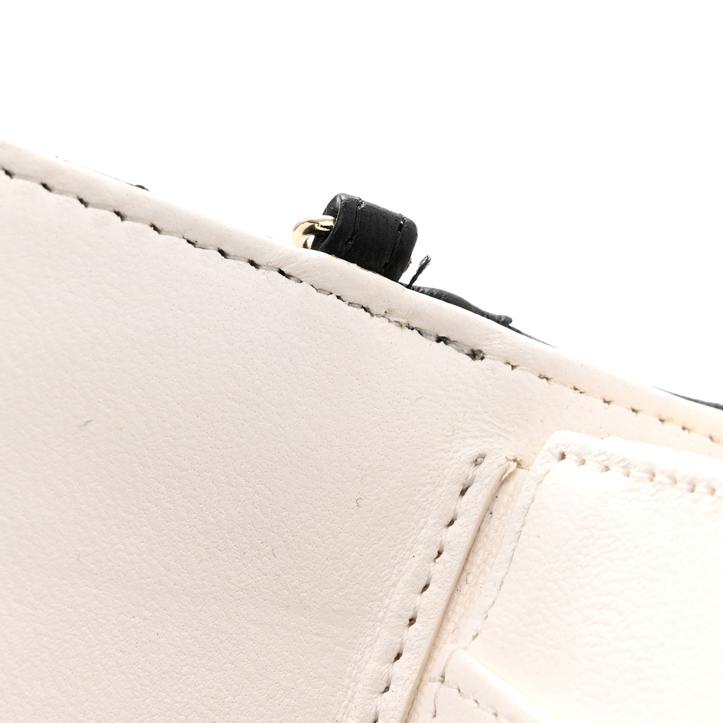 Lambskin Quilted Book Card Holder on Chain Black