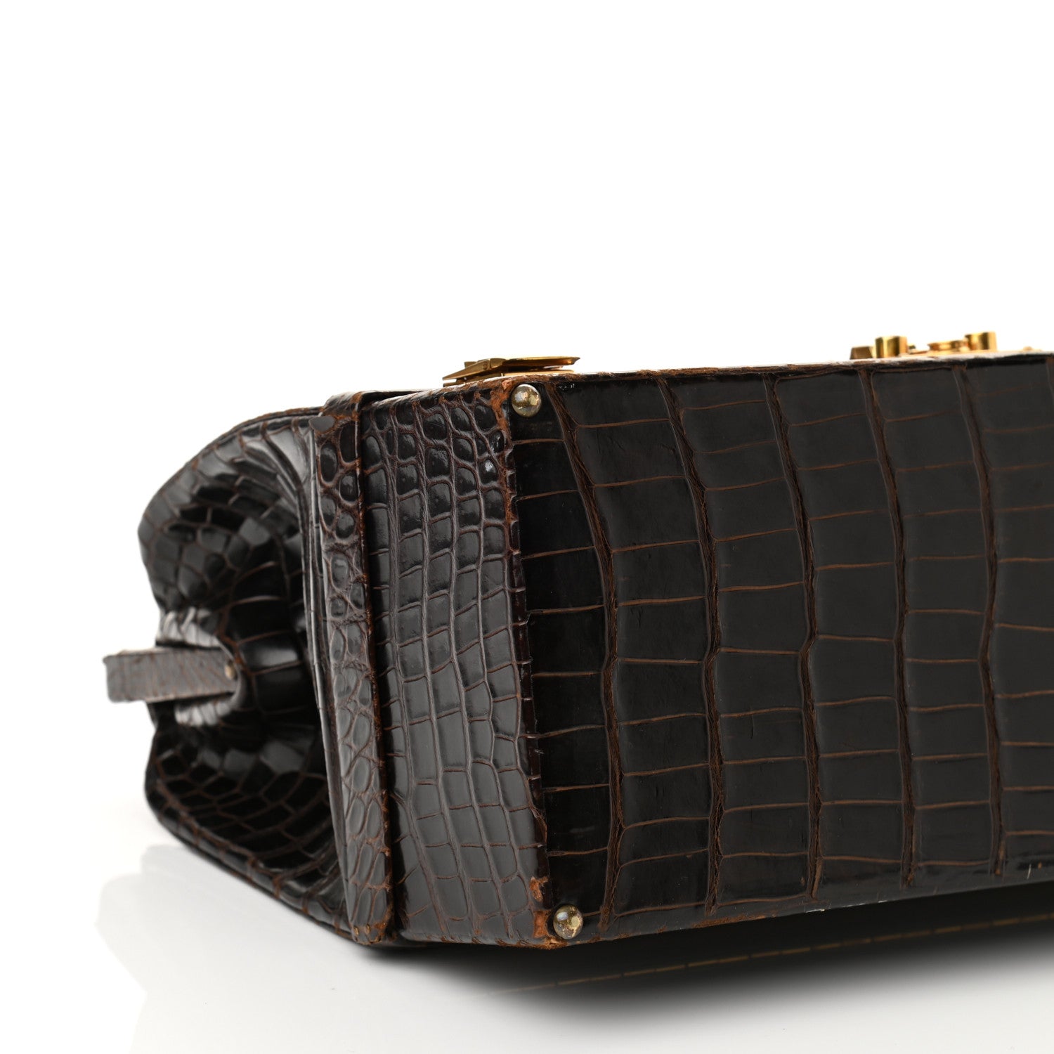 Hermes Shiny Crocodile Sac Mallette 9 of 11