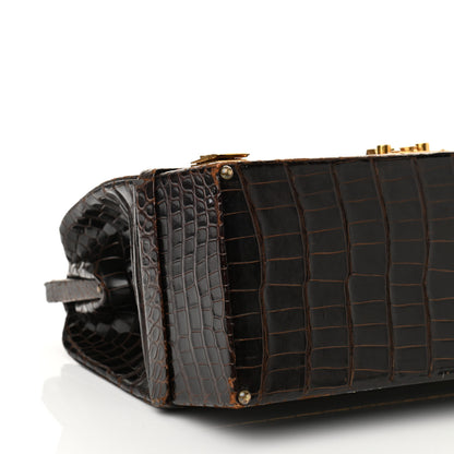 Hermes Shiny Crocodile Sac Mallette 9 of 11