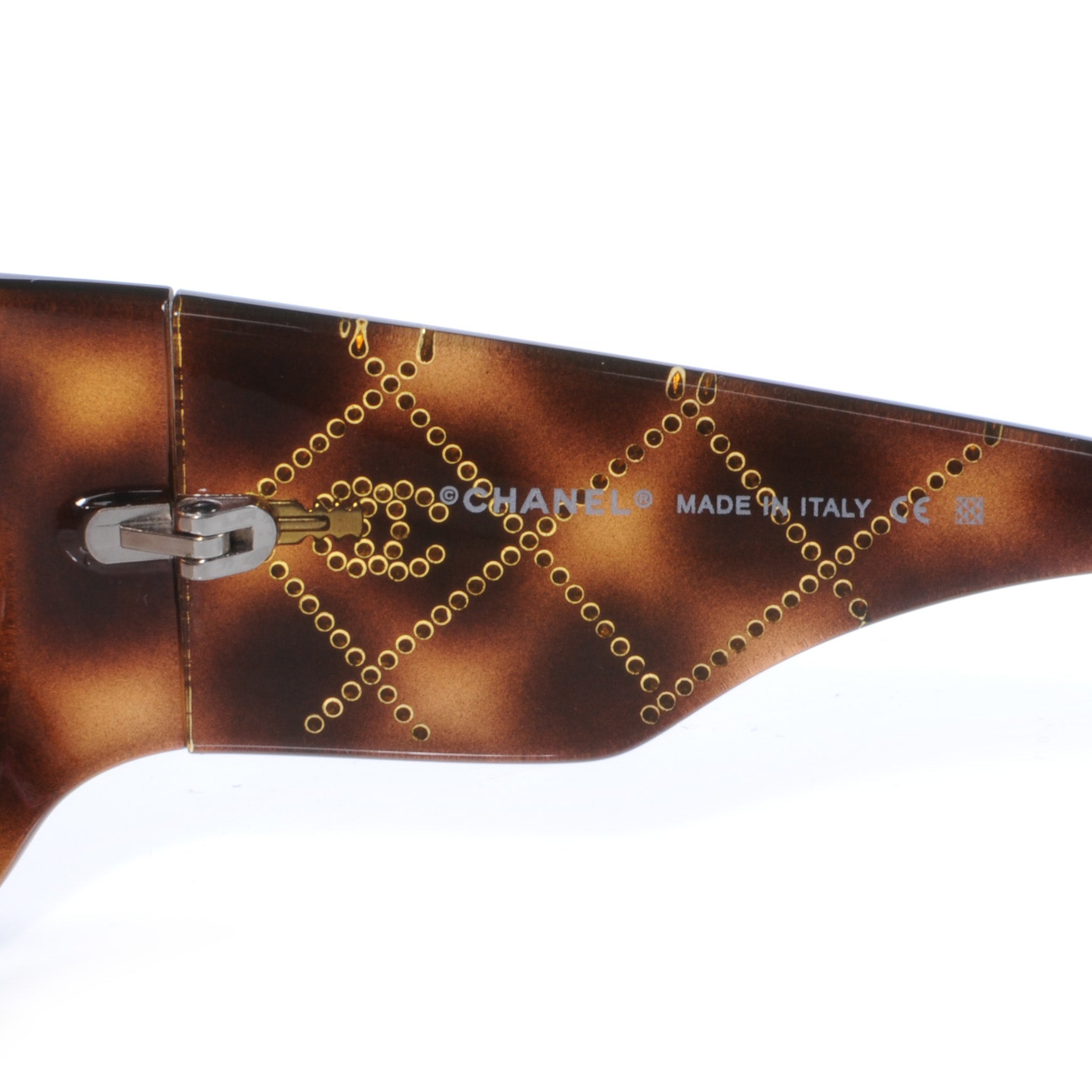 Chanel Tortoise Shell Crystal CC Logo Sunglasses 5080 B 4 of 5