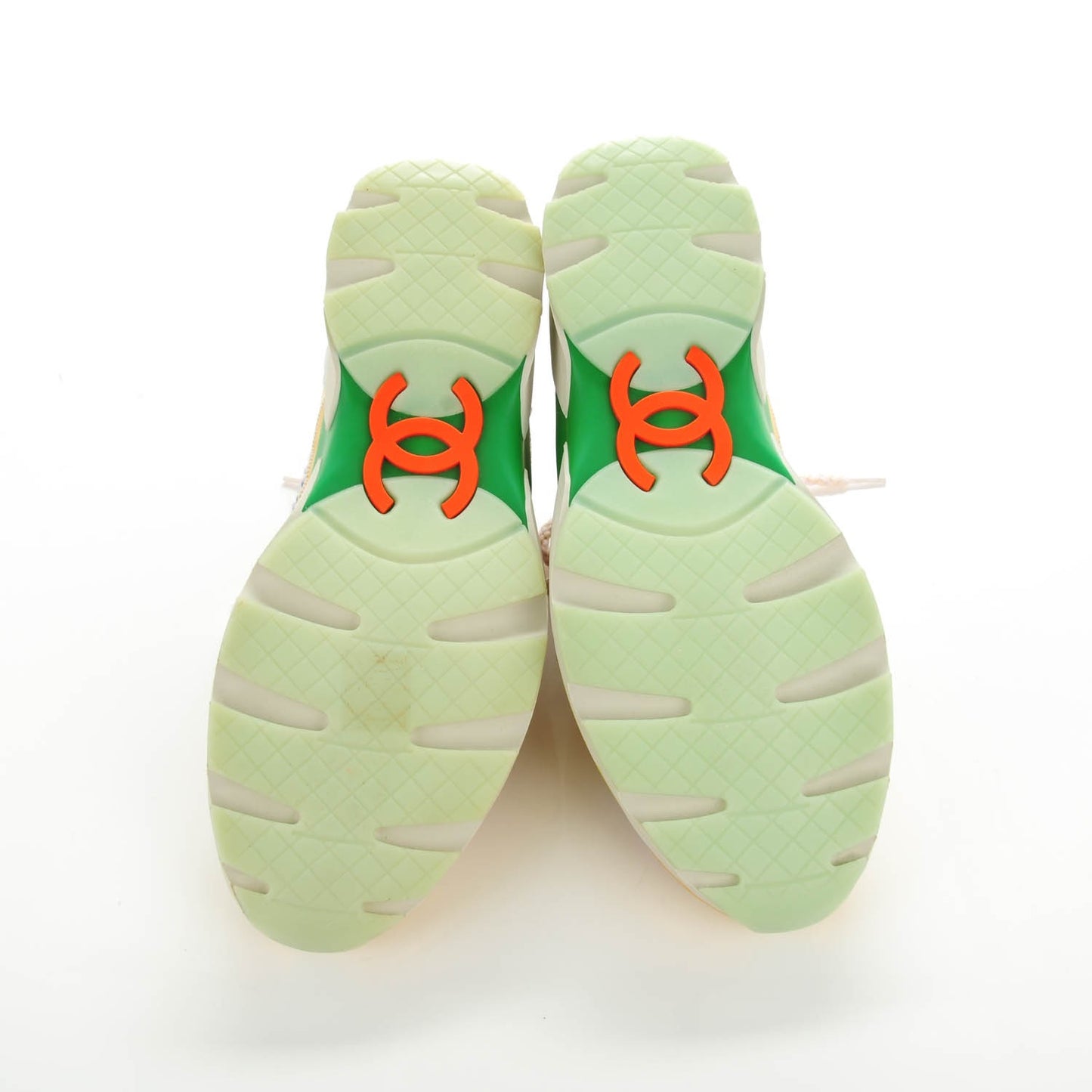 Tweed Lambskin Runway Sneakers 38 Silver Multicolor